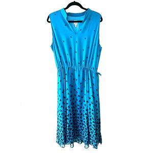 Turquoise blue dress with hearts